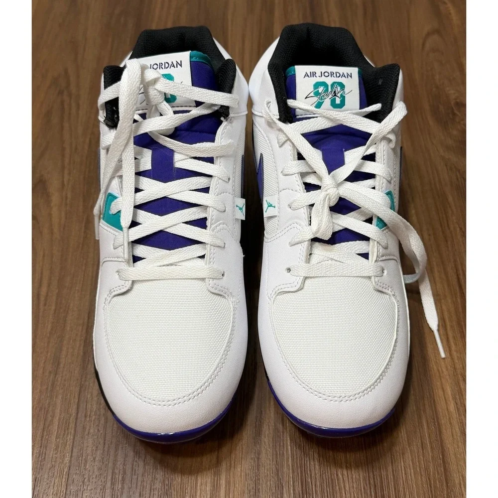 Nike Air Jordan Stadium 90 Baseball Cleats Mens White Grape (HF5711-100) Sz 10.5
